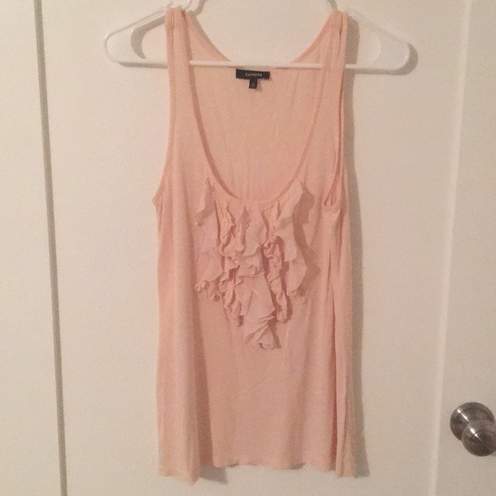 Peach ruffle tank top